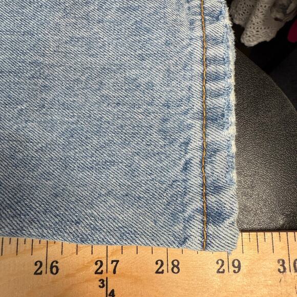 PRINCESS POLLY Sz 6 Trendy Asymmetric Straight Leg Lt Wash Oversized Denim Jeans - Picture 8 of 15